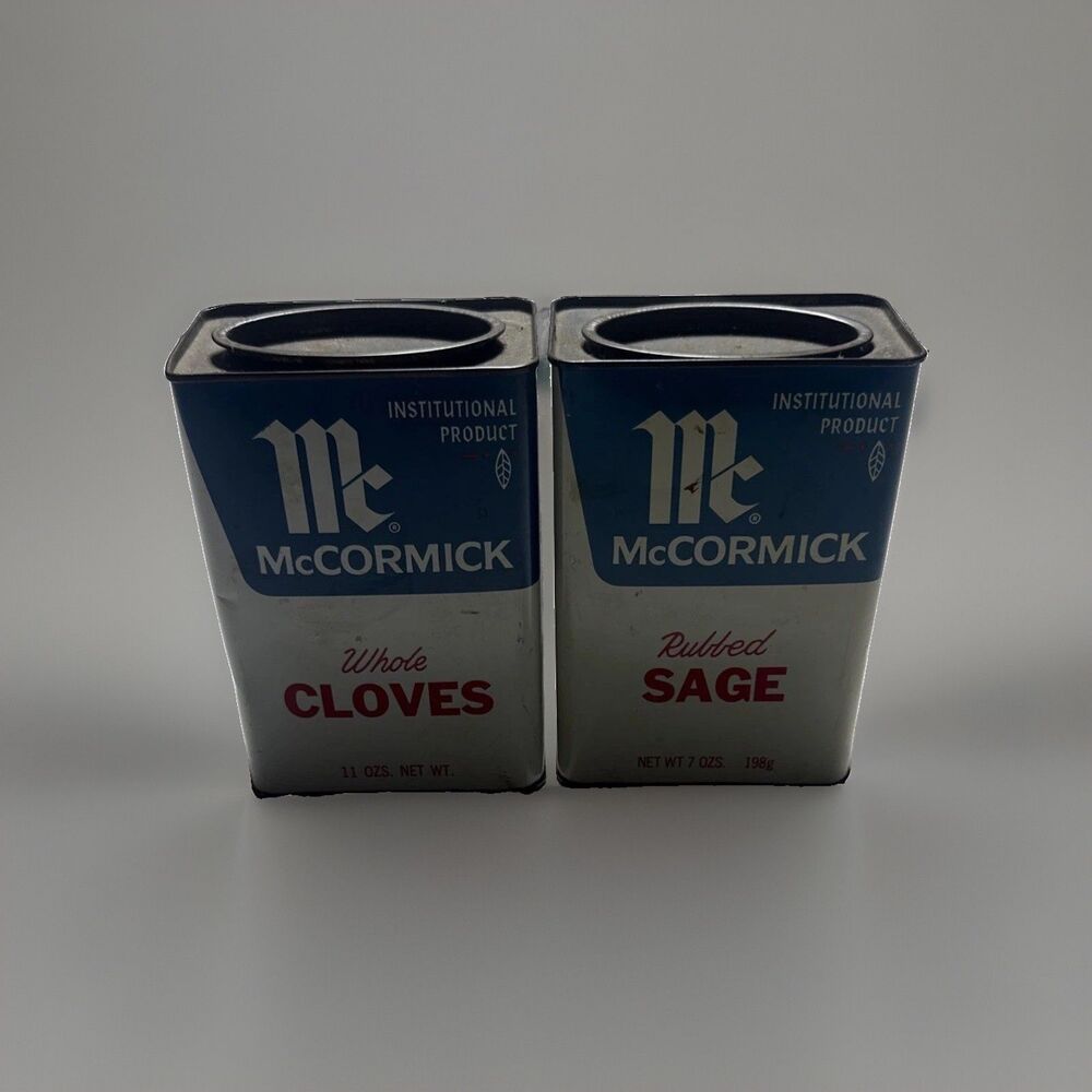 Vintage McCormick spice Tins lot Of 2 Empty